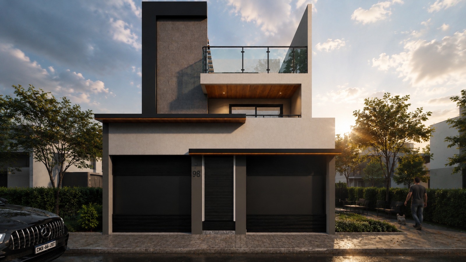 Render de fachada del proyecto residencial integral